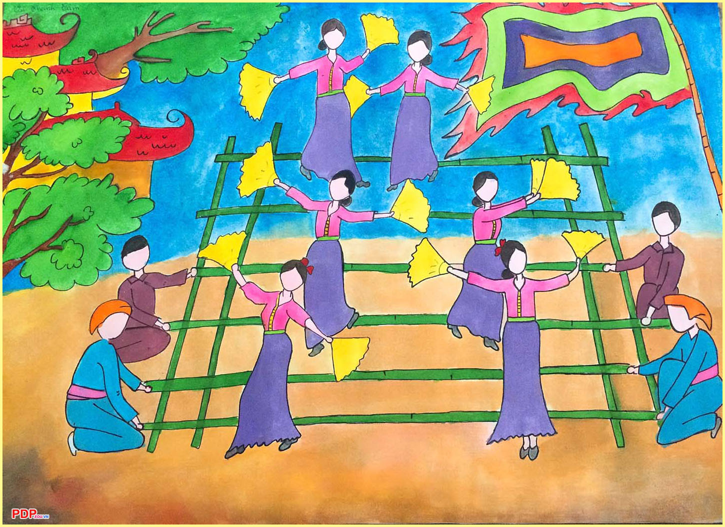 Vẽ Tranh Lễ Hội Đẹp Dễ Nhất – Đề Tài Cho Học Sinh Lớp 3-6-9 - Trường Thpt  Nguyễn Quán Nho