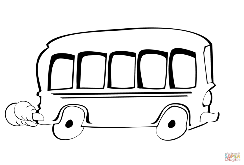 Tải tranh tô màu xe buýt cho các bé (2)