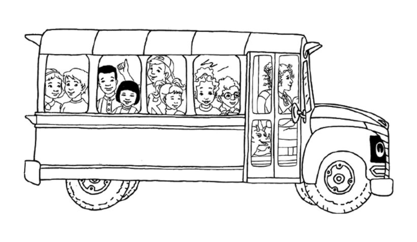 Tranh tô màu xe buýt cho bé tập tô (10)