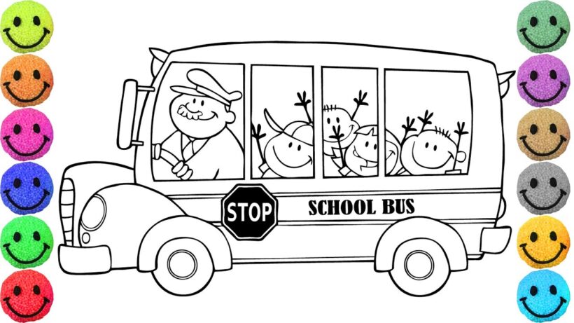 Tranh tô màu xe buýt cho bé tập tô (15)