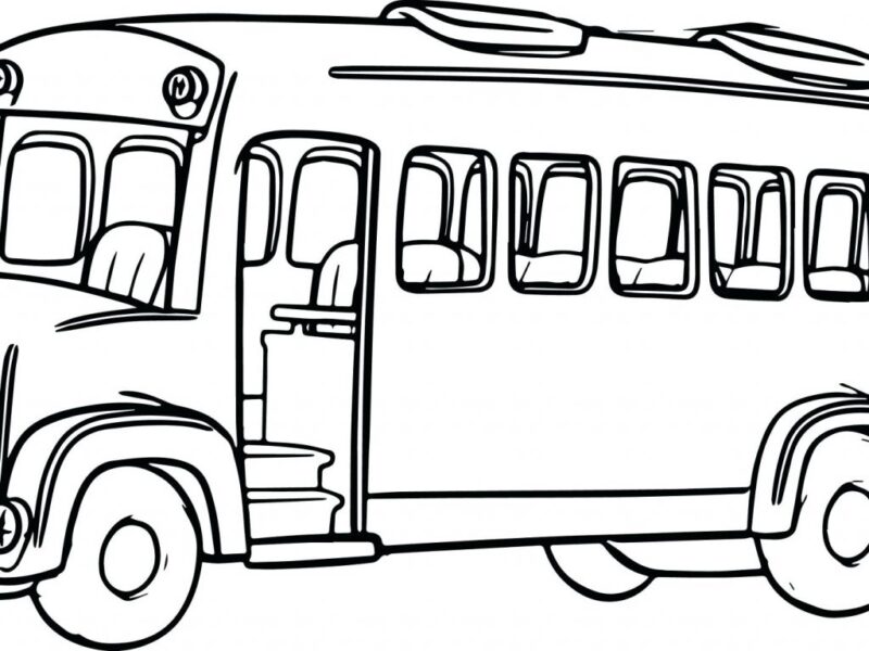 Tranh tô màu xe buýt cho bé tập tô (4)