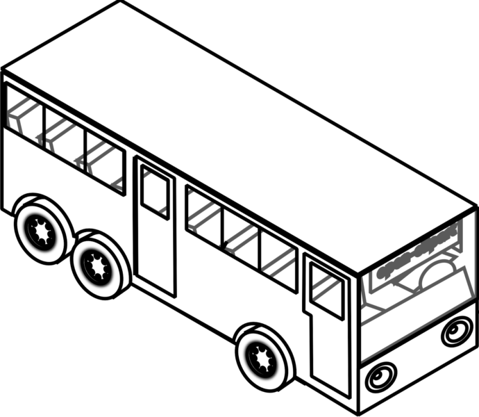 tranh tô màu xe buýt công cộng