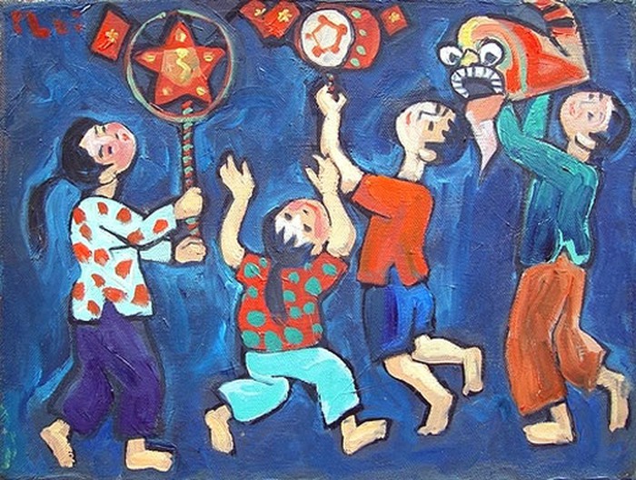 Vẽ tranh về đề tài Trung Thu đơn giản lễ hội vui nhộn và đẹp nhất