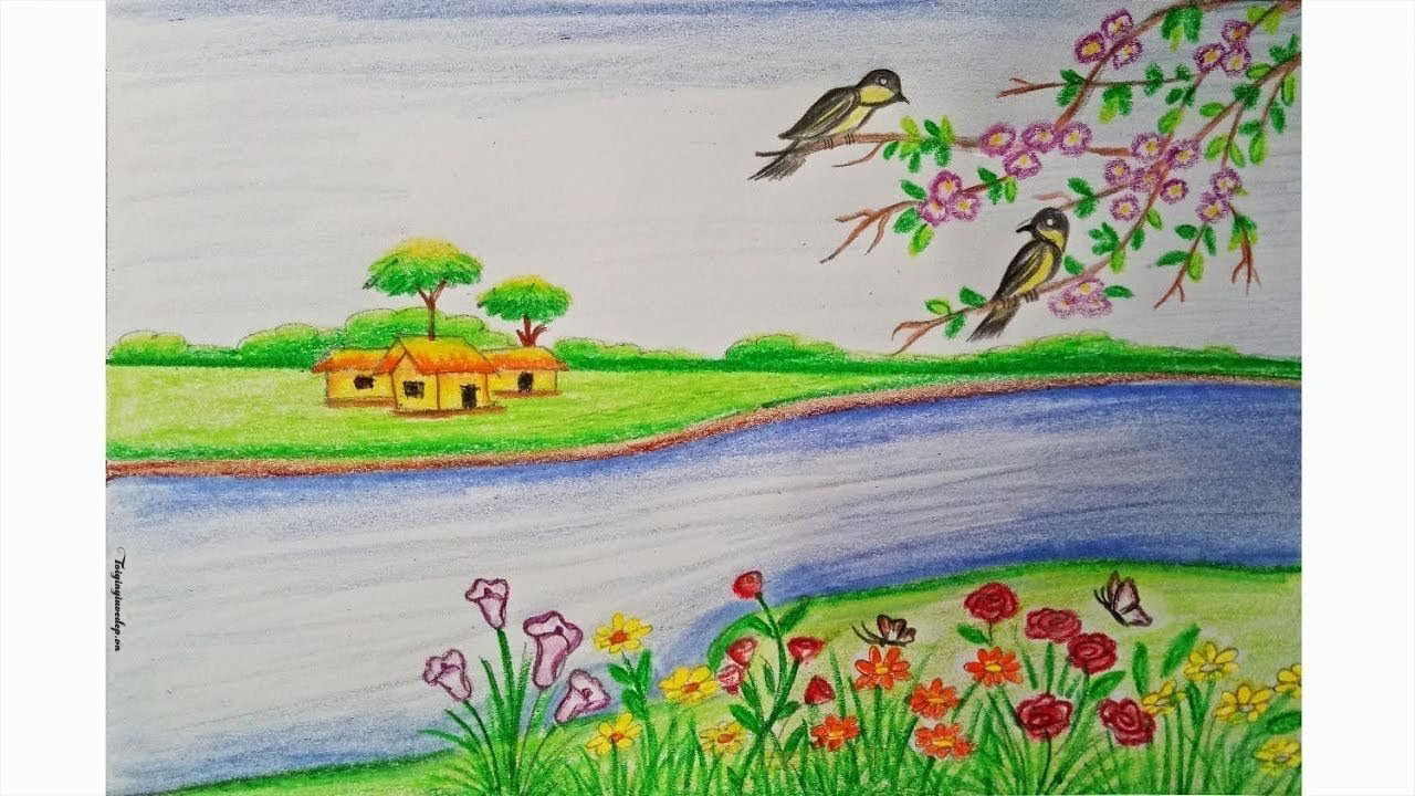 Vẽ tranh vẽ bằng bút chì đẹp tranh phong cảnh vẽ tranh phong cảnh bằng bút  chì đơn giản