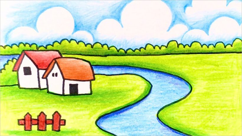 Mách bạn 99 vẽ tranh làng quê đơn giản hay nhất  Tin Học Vui