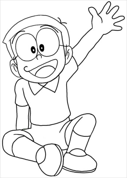 Tranh tô màu Nobita đáng yêu cho bé tập tô màu (4)