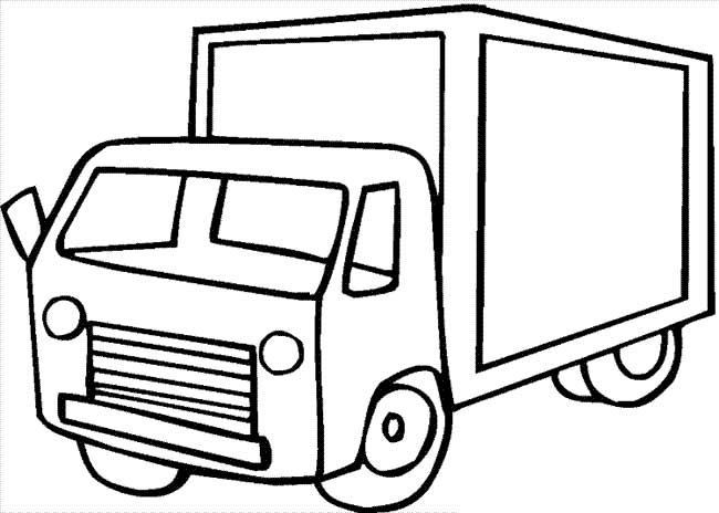 Hình vẽ chưa tô màu xe tải cho bé tập tô (5)