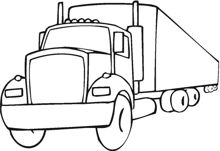 Hình vẽ chưa tô màu xe tải cho bé tập tô (6)