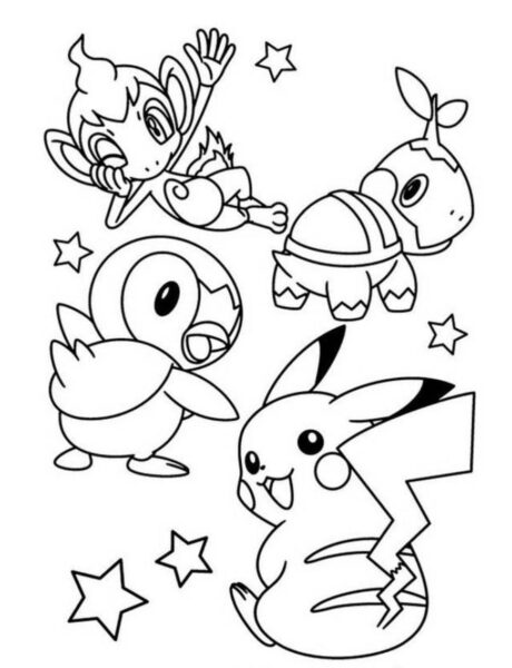 Tranh vẽ Pokemon đen trắng cho bé tô màu (1)