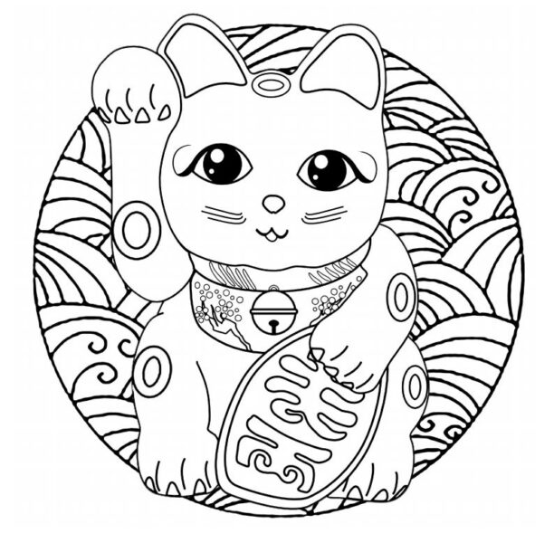 Những tranh tô màu con mèo dễ thương cho bé tập tô (2)