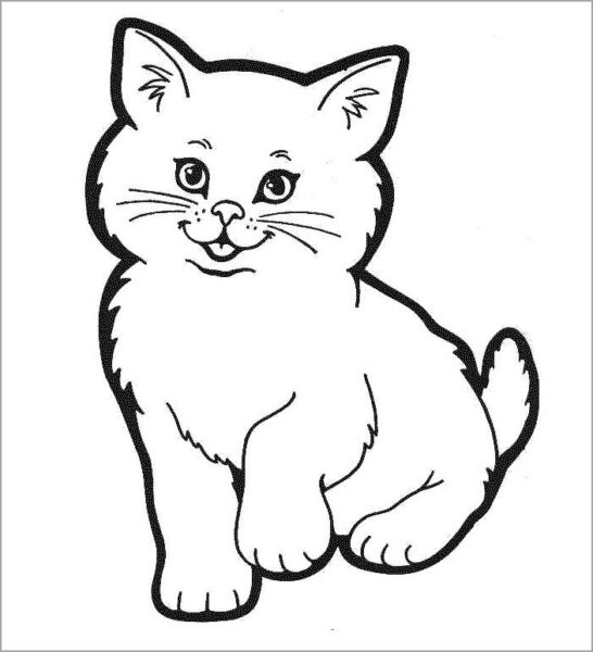 Những tranh tô màu con mèo dễ thương cho bé tập tô (3)