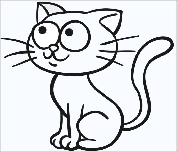 Những tranh tô màu con mèo dễ thương cho bé tập tô (4)