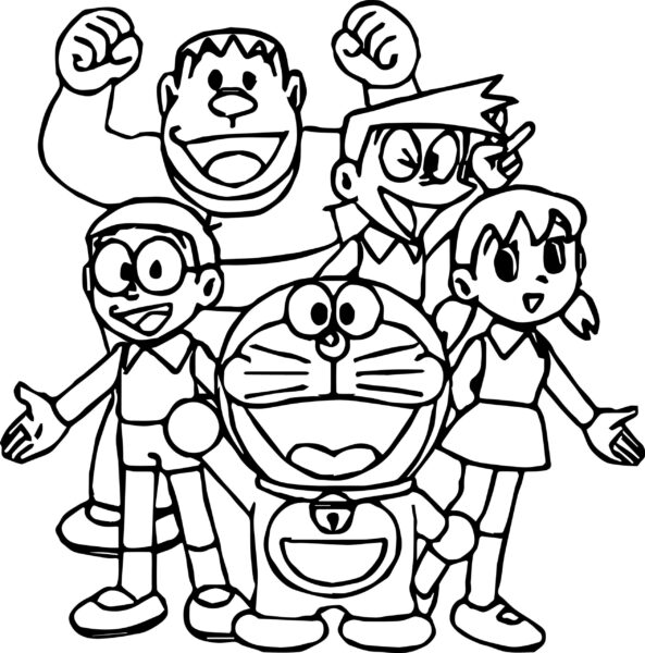Tranh tô màu Doraemon và những người bạn