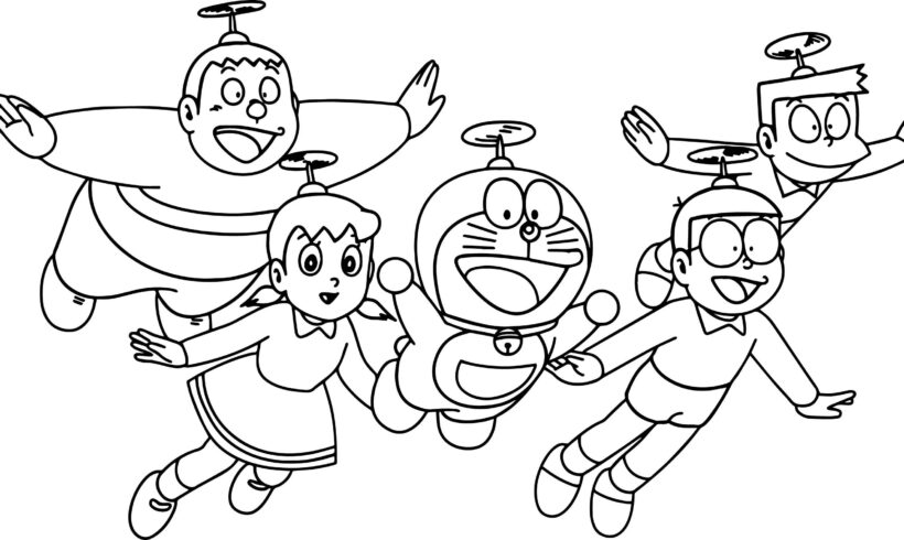 Download 50 mẫu tranh tô màu Nobita cực đáng yêu cho bé
