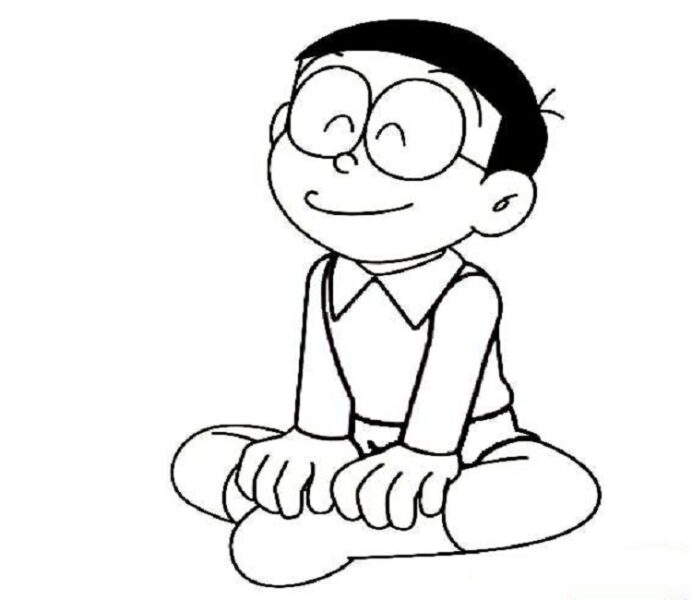 Tranh tô màu Nobita dễ thương nhất cho bé tập tô (36)