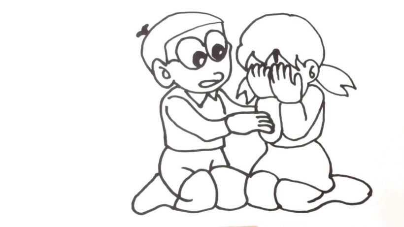 Tranh tô màu Nobita dễ thương nhất cho bé tập tô màu (37)