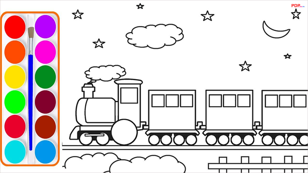 Tuyển tập tranh tô màu tàu hỏa đẹp nhất cho các bé sáng tạo   thcsthptlongphueduvn