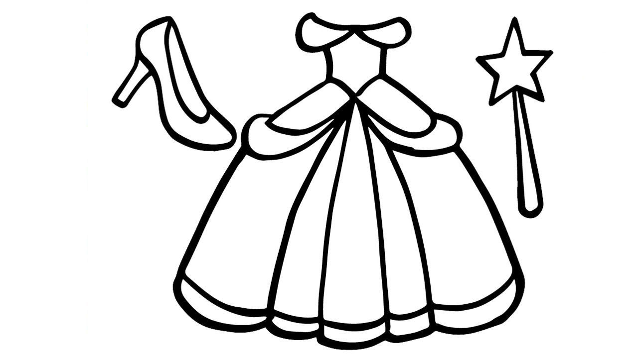 Tranh tô màu sắc váy công chúa búp bê đẹp tuyệt vời nhất mang đến nhỏ bé gái