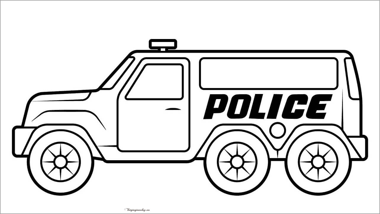 Bé tô màu xe ô tô cảnh sát  Hướng dẫn tô màu ô tô  Ô tô Xe ô tô Cảnh sát