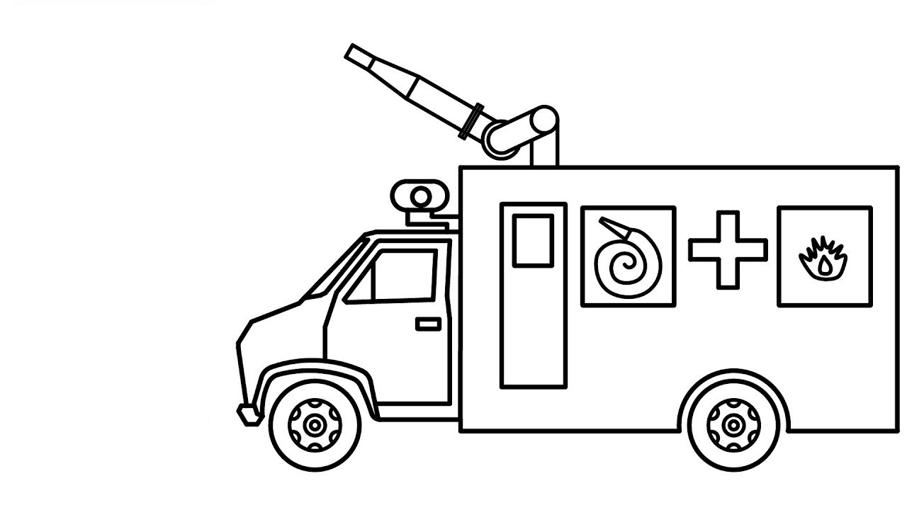 Vẽ và tô màu xe cứu hỏa chữa cháy  Cara menggambar truk pemadam kebakaran   YouTube