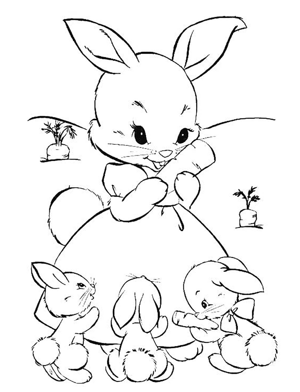 1000 Tranh tô màu con thỏ đẹp nhất dễ thương nhất cho bé