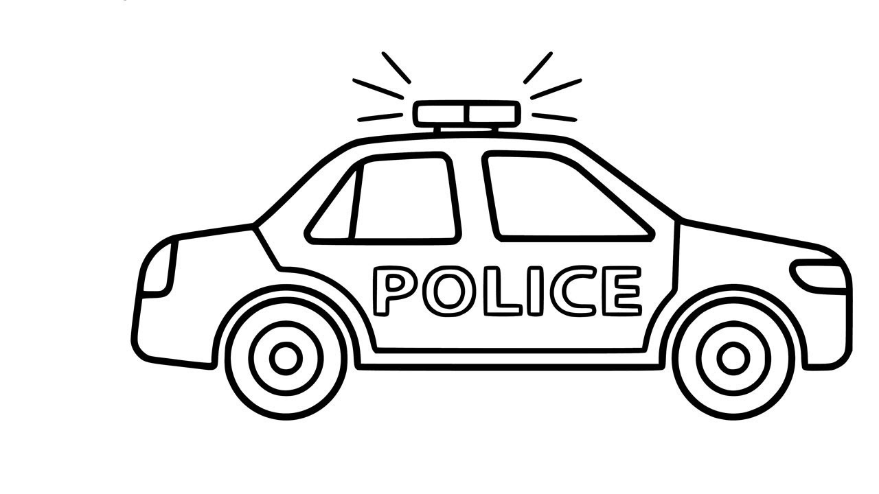 Hình vẽ xe ô tô cảnh sát: \