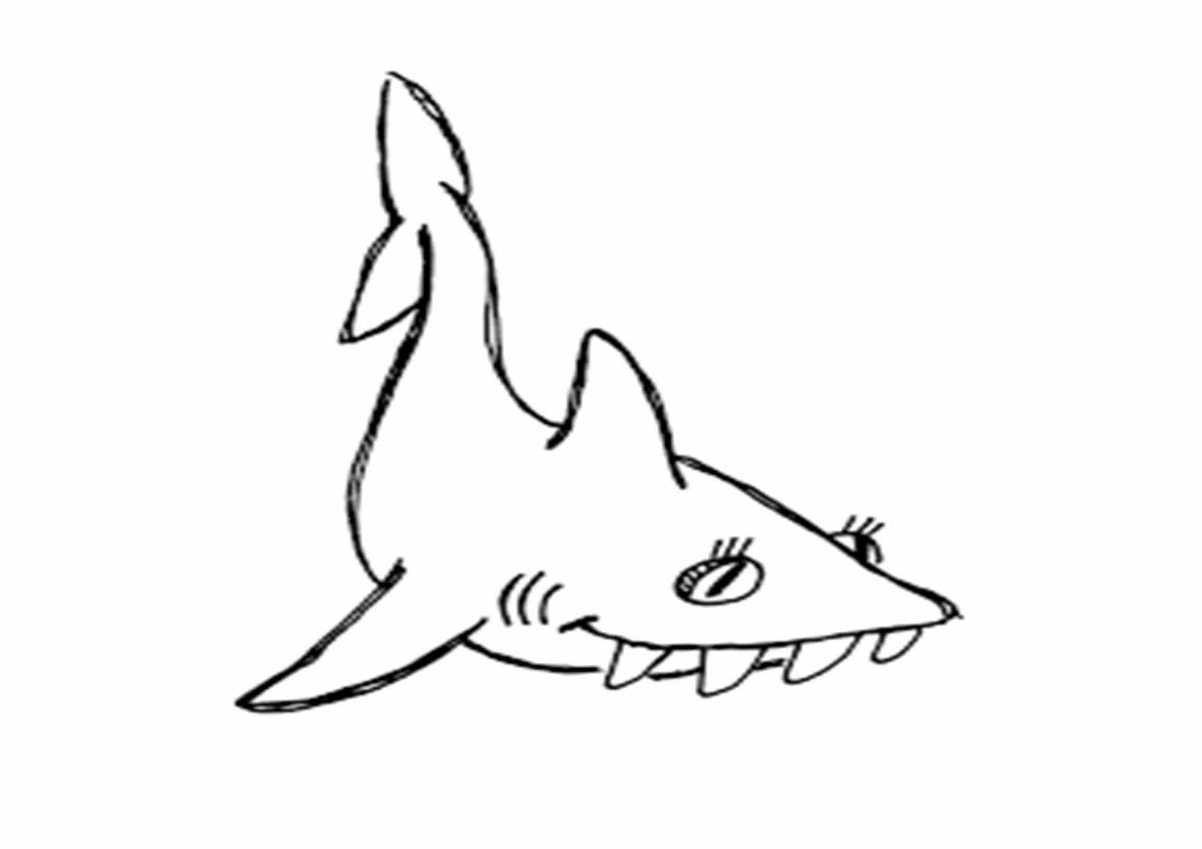 Tranh tô màu cá mập đơn giản dễ thương và ngộ nghĩnh cho bé