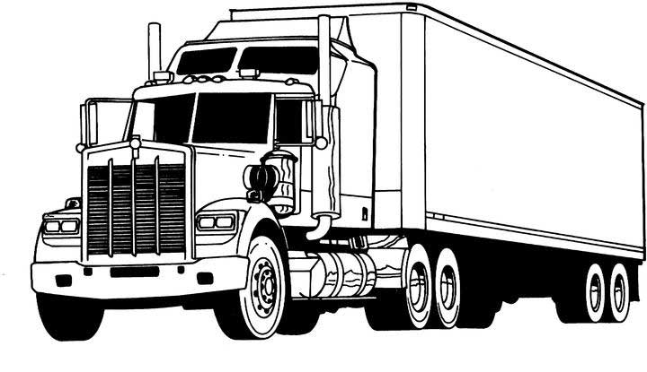 Tranh vẽ đen trắng xe tải cho bé tô màu (2)