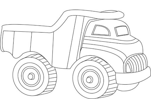 Tranh vẽ đen trắng xe tải cho bé tô màu (4)