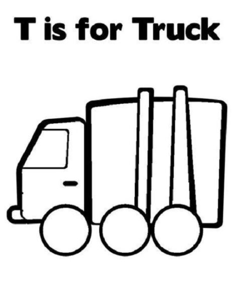 Tranh vẽ đen trắng xe tải cho bé tô màu (5)