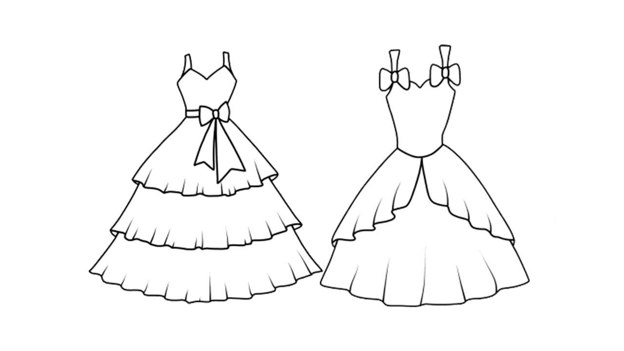 Draw Wedding Dress 9 for girl  Vẽ Váy Cưới 9  Vẽ Váy Công Chúa 9  YouTube