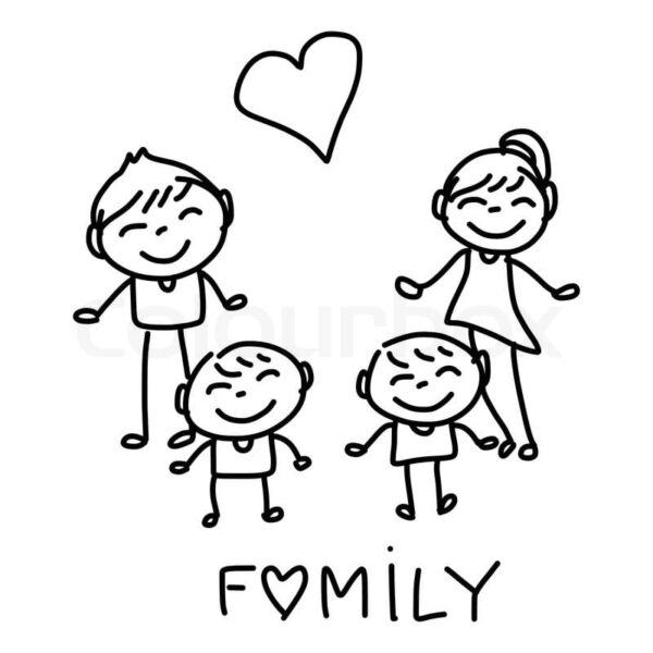 Vẽ tranh gia đình đơn giản