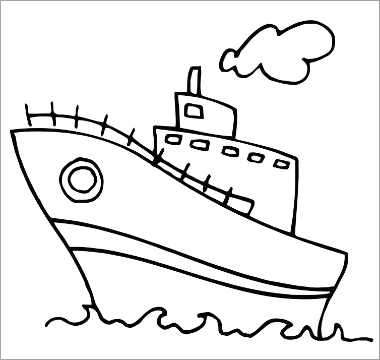 Tranh tô màu tàu thủy  Chủ đề Tranh tô màu phương tiện giao thông