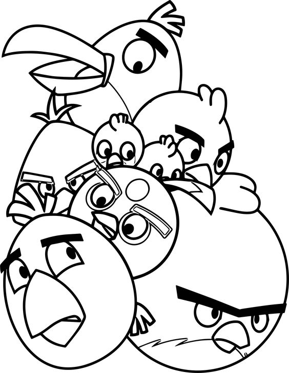 34+ Tranh Tô Màu Angry Birds Dễ Thương Cho Bé Tập Tô