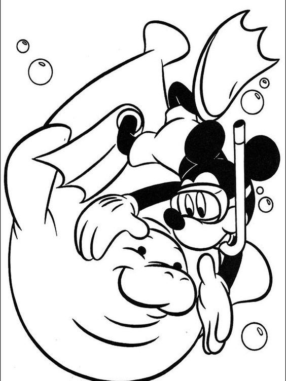 Tô màu Mickey Mouse Coloring Page Classic Mickey Mouse Coloring Pages  Disneyclips  Trang Tô Màu Cho Bé