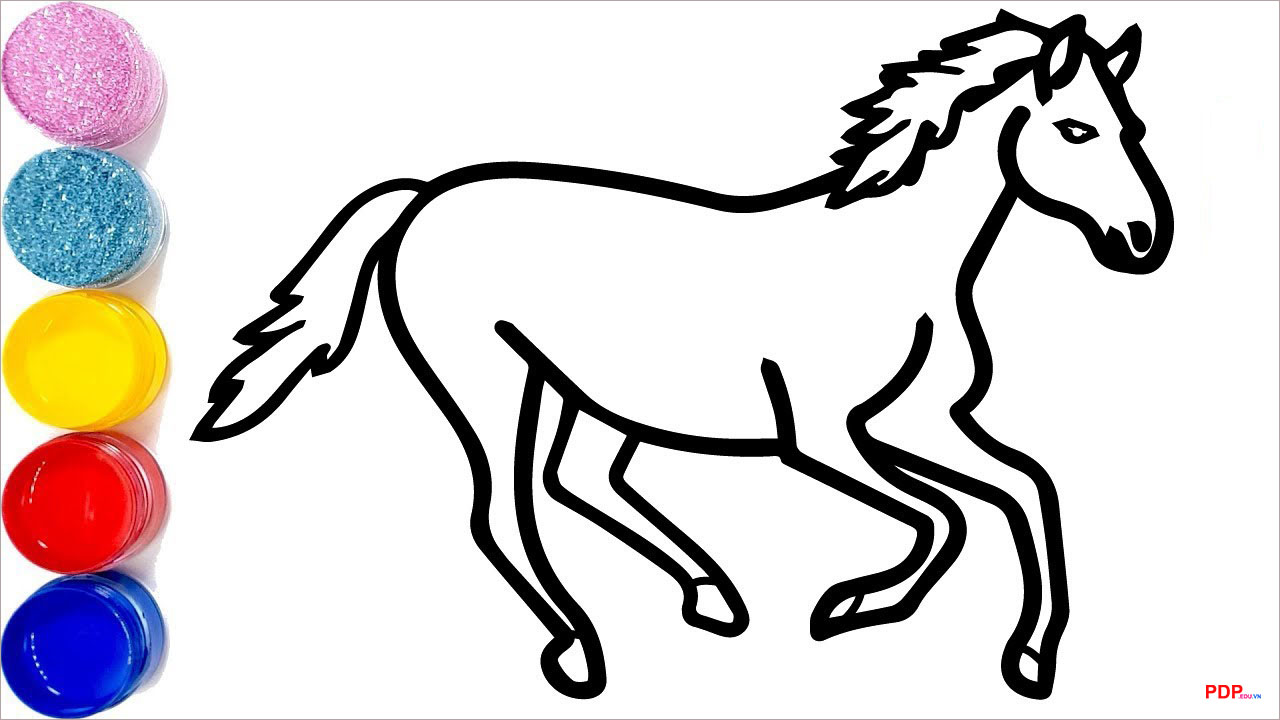 BST 1001 tranh tô màu ngựa Pony đáng yêu giúp bé thỏa sức sáng