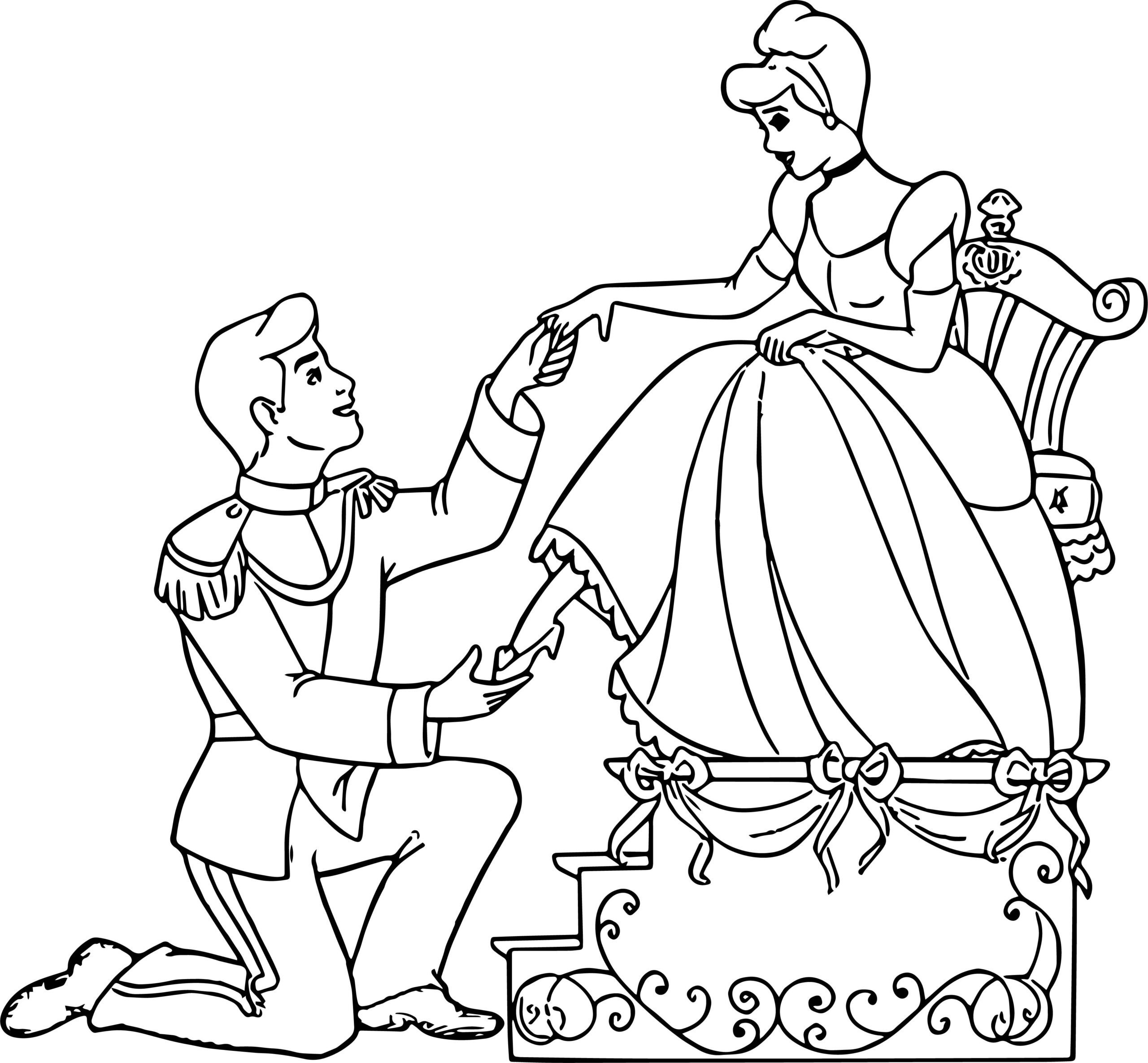 Vẽ Và Tô Màu Công Chúa Lọ Lem Và Hoàng Tử  Drawing Cinderella and Prince  Charming  YouTube