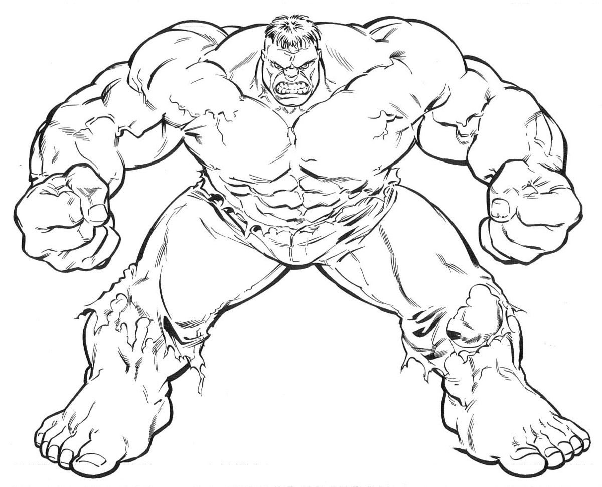Tranh tô màu Hulk mạnh mẽ đẹp nhất cho bé tập tô