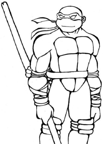 Tranh vẽ đen trắng Ninja Rùa đẹp nhất cho bé tập tô (4)