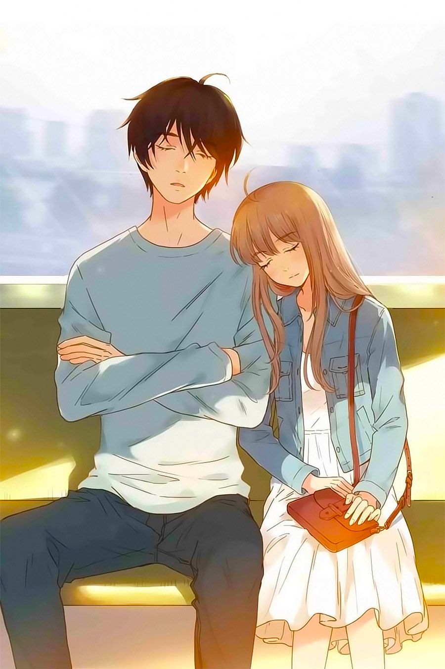 Cặp đôi hạnh phúc với hình anime chibi cute cặp đôi vô cùng lãng mạn