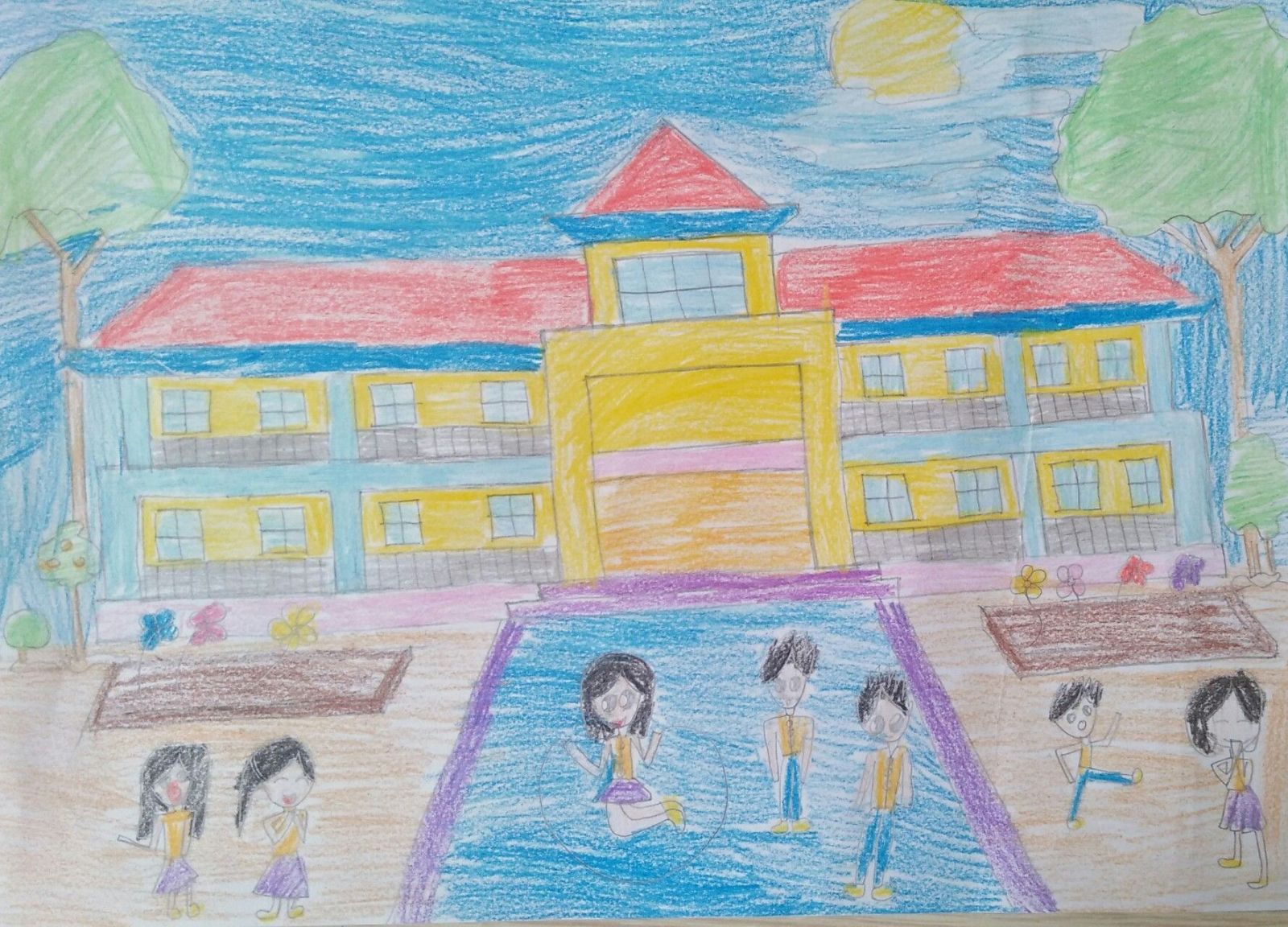 Vẽ Tranh đề Tài Ngôi Trường Mơ ước Của Em