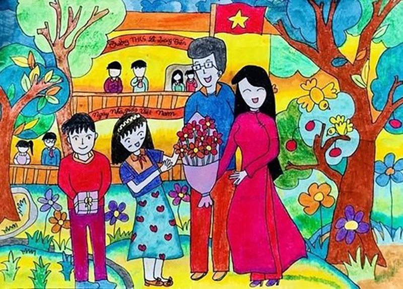 Vẽ Tranh 20 11 - Ngày Nhà Giáo Việt Nam Đơn Giản Mà Ý Nghĩa