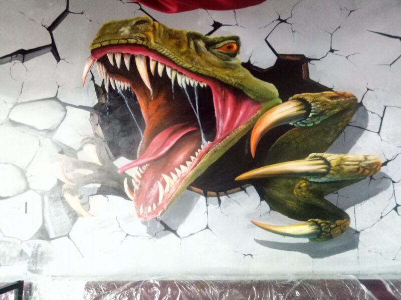 Vẽ tranh 3D hình cá sấu