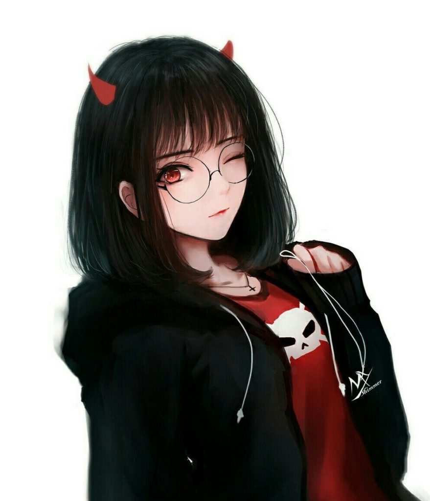 Hình ảnh anime girl đeo kính dễ thương cool cute nhất