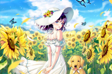 hình ảnh anime hoa hướng dương đẹp