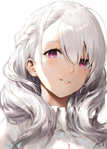 Hình ảnh Girl anime tóc bạch kim xinh đẹp, dễ thương