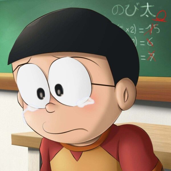 Trauriges Nobita-Cartoon-Bild