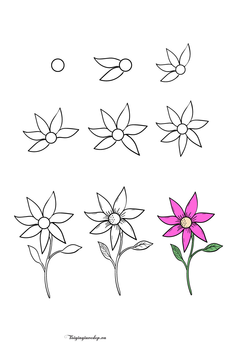 Hình Vẽ Bông Hoa Cách Vẽ Bông Hoa Vừa Đẹp Vừa Dễ