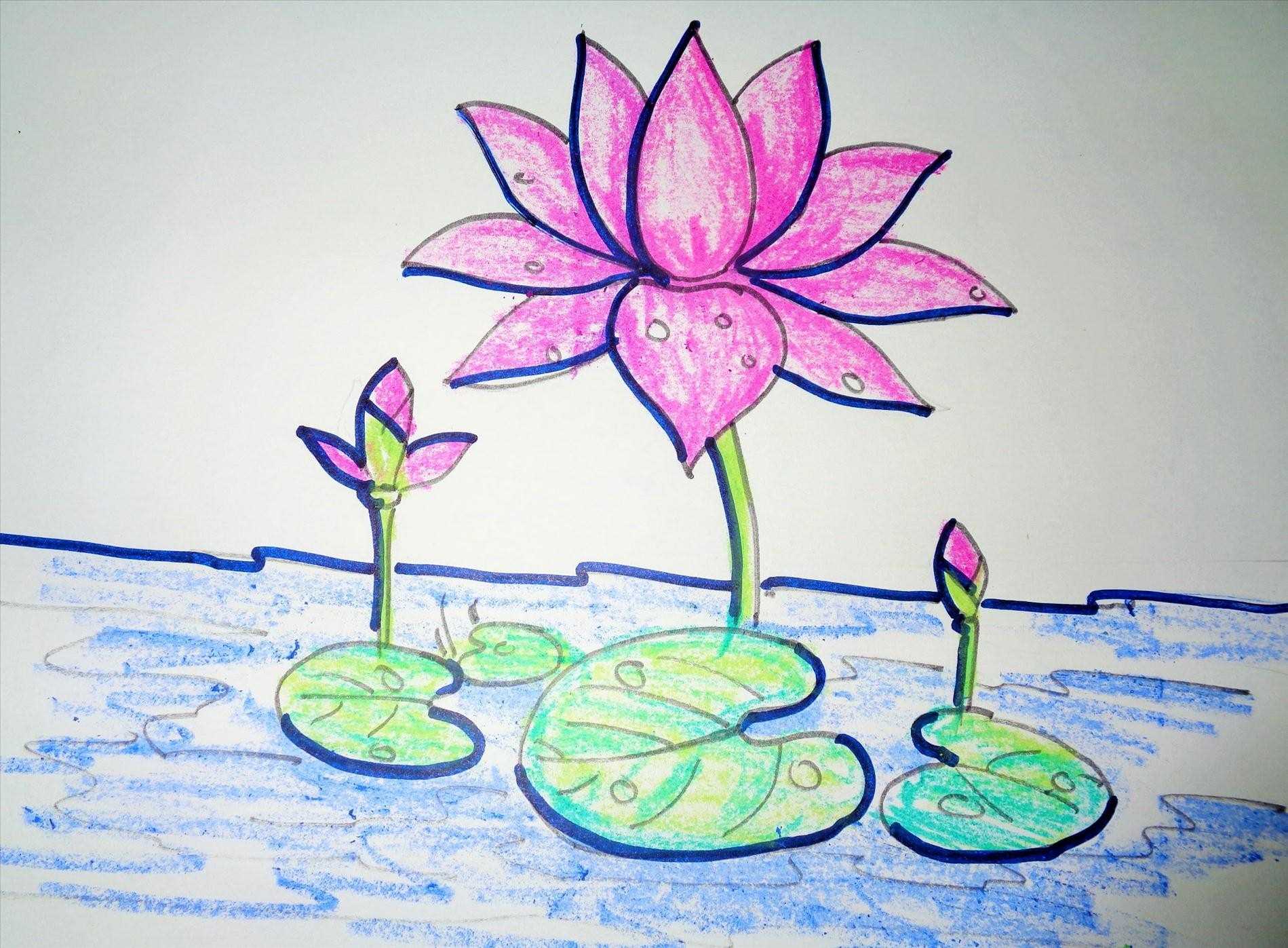 Tranh dán tường tranh vẽ vẻ đẹp hoa sen tinh khôi T0115