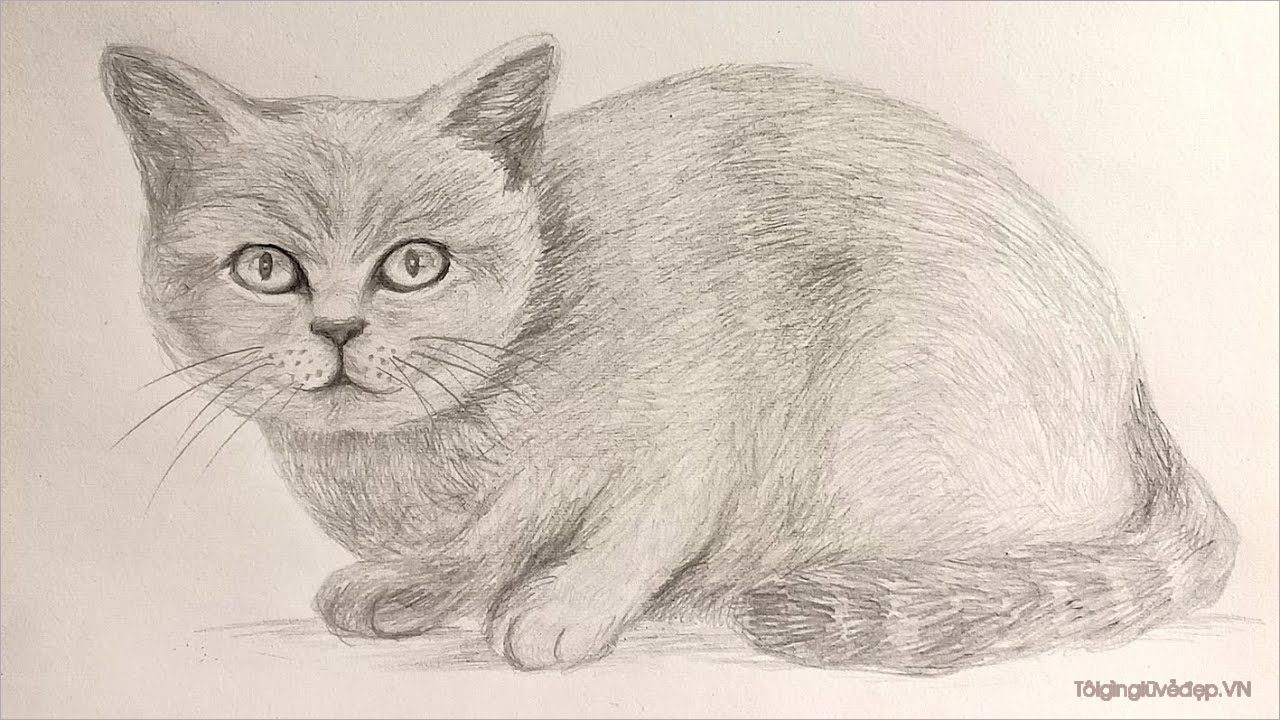 cách vẽ con mèo cute